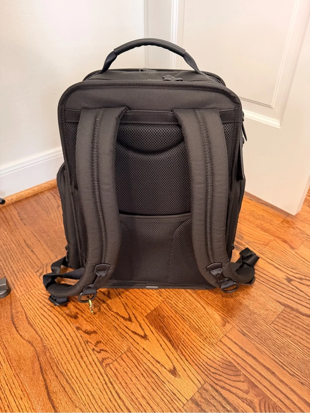 Tumi Black Structured Travel Backpack with Front Organizer Pockets